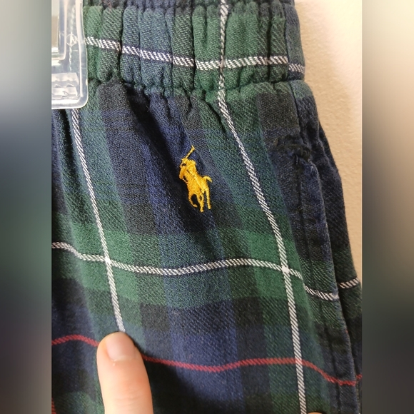 Polo Ralph Lauren Plaid Unisex Lounge pants Elastic waist 100% Cotton Mens Large - Picture 3 of 9